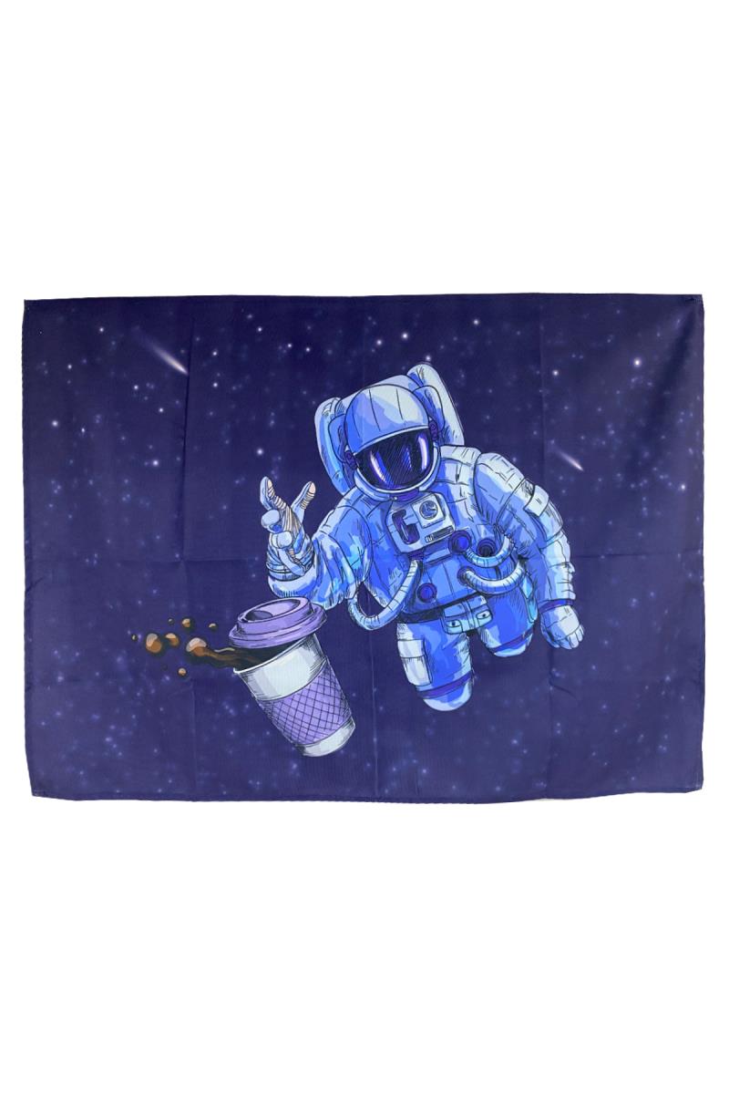 Astronot Kahve Desenli Duvar Halısı 